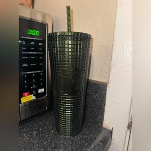 Cute green Starbucks brand drink  cup . Used one time  like new .